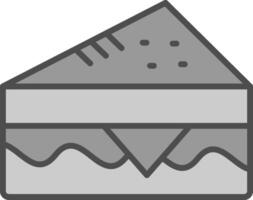 belegd broodje lijn gevulde grijswaarden icoon ontwerp vector