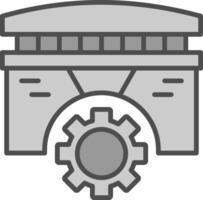 brug lijn gevulde grijswaarden icoon ontwerp vector