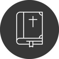 Bijbel lijn omgekeerd icoon ontwerp vector