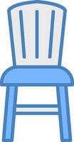 dining stoel lijn gevulde blauw icoon vector