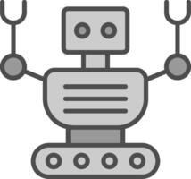 robot lijn gevulde grijswaarden icoon ontwerp vector