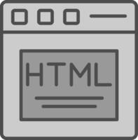 html lijn gevulde grijswaarden icoon ontwerp vector