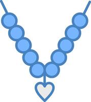 ketting lijn gevulde blauw icoon vector