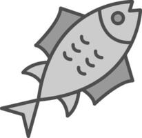 tonijn lijn gevulde grijswaarden icoon ontwerp vector