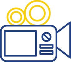 camera lijn twee kleur icoon ontwerp vector