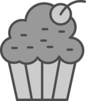 muffin lijn gevulde grijswaarden icoon ontwerp vector