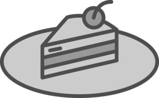stuk van taart lijn gevulde grijswaarden icoon ontwerp vector