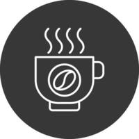 koffie lijn omgekeerd icoon ontwerp vector