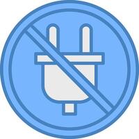 verboden teken lijn gevulde blauw icoon vector
