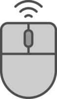 draadloze muis lijn gevulde grijswaarden icoon ontwerp vector