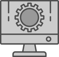 ontwikkeling lijn gevulde grijswaarden icoon ontwerp vector