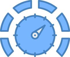 thermostaat lijn gevulde blauw icoon vector