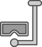 snorkelen lijn gevulde grijswaarden icoon ontwerp vector
