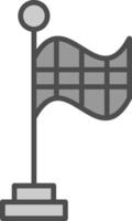 racing vlag lijn gevulde grijswaarden icoon ontwerp vector