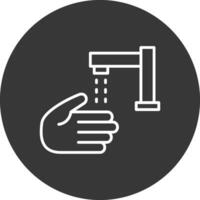 hand- wassen lijn omgekeerd icoon ontwerp vector