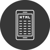mobiel codering lijn omgekeerd icoon ontwerp vector