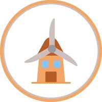 windmolen vlak cirkel icoon vector