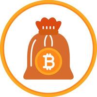 bitcoin zak vlak cirkel icoon vector