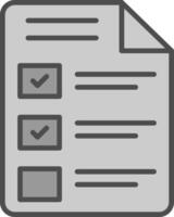 checklist lijn gevulde grijswaarden icoon ontwerp vector