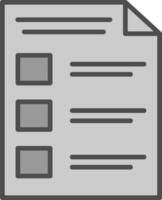 document lijn gevulde grijswaarden icoon ontwerp vector