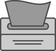 zakdoek papier lijn gevulde grijswaarden icoon ontwerp vector