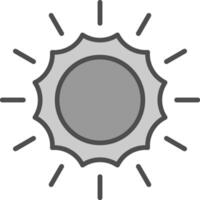 zon lijn gevulde grijswaarden icoon ontwerp vector
