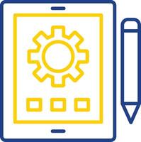 tablet lijn twee kleur icoon ontwerp vector