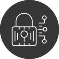cyber veiligheid lijn omgekeerd icoon ontwerp vector