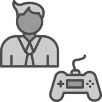 gamer lijn gevulde grijswaarden icoon ontwerp vector