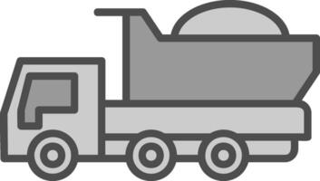 kipwagen vrachtauto lijn gevulde grijswaarden icoon ontwerp vector