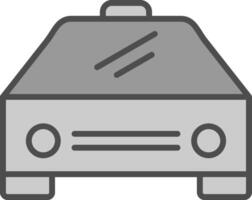 auto lijn gevulde grijswaarden icoon ontwerp vector