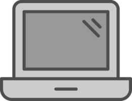 laptop lijn gevulde grijswaarden icoon ontwerp vector