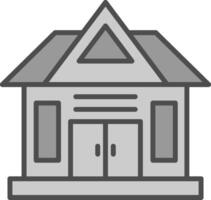 huis lijn gevulde grijswaarden icoon ontwerp vector