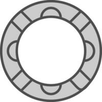 rubber ring lijn gevulde grijswaarden icoon ontwerp vector
