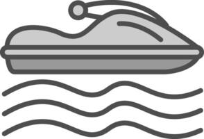 Jet ski lijn gevulde grijswaarden icoon ontwerp vector