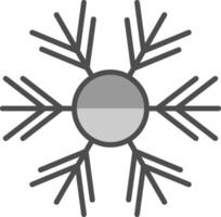 sneeuwvlok lijn gevulde grijswaarden icoon ontwerp vector