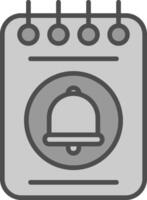 kladblok lijn gevulde grijswaarden icoon ontwerp vector