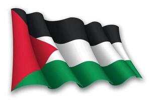 realistisch golvend vlag van Palestina vector