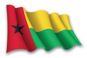 realistisch golvend vlag van Guinea Bissau vector