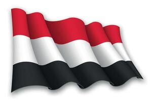realistisch golvend vlag van Jemen vector