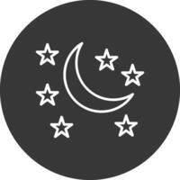 maan lijn omgekeerd icoon ontwerp vector