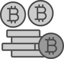 bitcoins bitcoins lijn gevulde grijswaarden icoon ontwerp vector