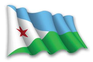realistisch golvend vlag van Djibouti vector