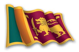 realistisch golvend vlag van sri lanka vector