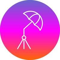paraplu lijn helling cirkel icoon vector