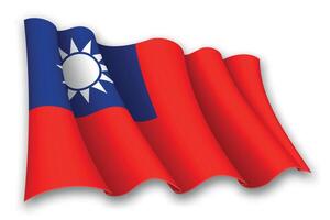 realistisch golvend vlag van Taiwan vector
