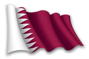 realistisch golvend vlag van qatar vector