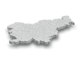 3d Slovenië wit kaart met Regio's geïsoleerd vector