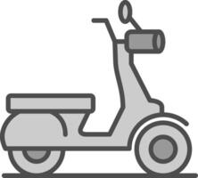 scooter lijn gevulde grijswaarden icoon ontwerp vector