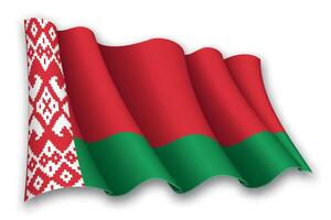 realistisch golvend vlag van Wit-Rusland vector